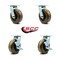 Service Caster 6 Inch High Temp Phenolic Swivel Caster Set with Roller Bearings 2 Brakes SCC SCC-30CS620-PHRHT-2-TLB-2 - alternate 2